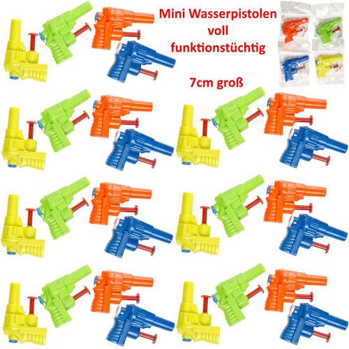 24 bunte Mini Wasserpistolen Top Giveaway Kindergeburtstag Party