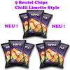 Chilli Limette Chips Knusprig und Würzig - 9 Beutel - Vegan Halal