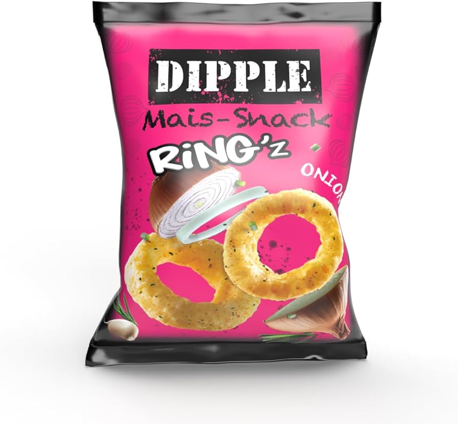 DIPPLE Ring'z  – Knusprige Zwiebelringe - Mais-Snack Onion