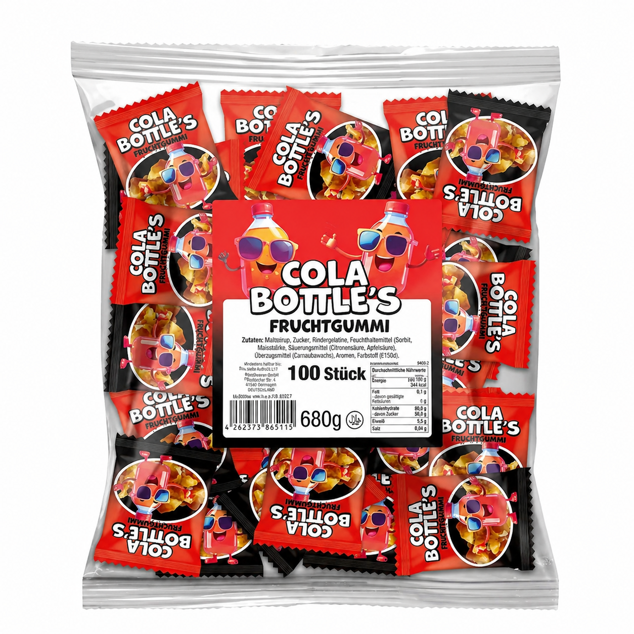 Cola Bottles Fruchtgummi einzeln verpackt – Cola Flaschen Fruchtgummis