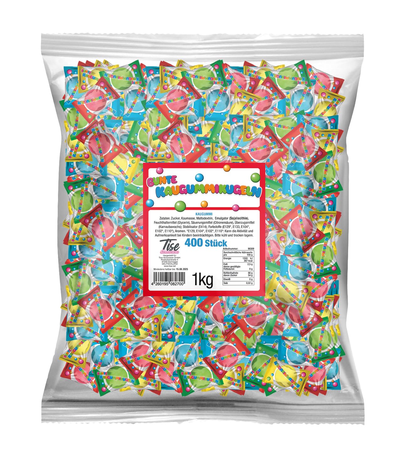 Bunte Kaugummikugeln Mix Beutel