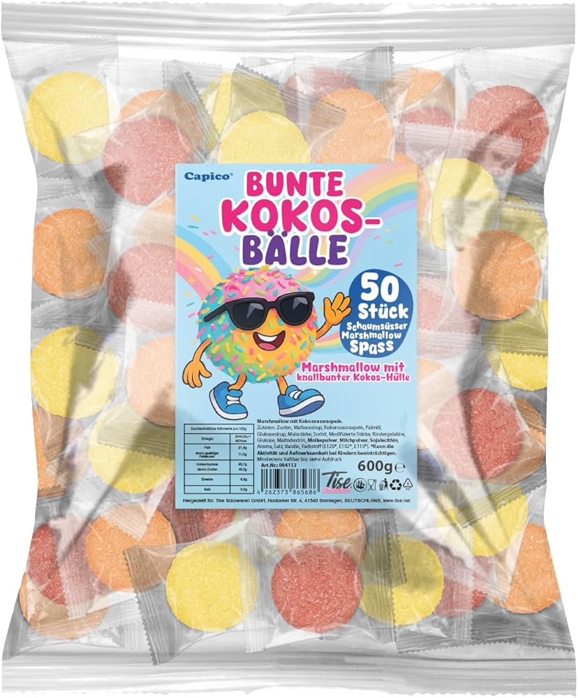 Bunte Kokosbälle - Marshmallow mit Kokos