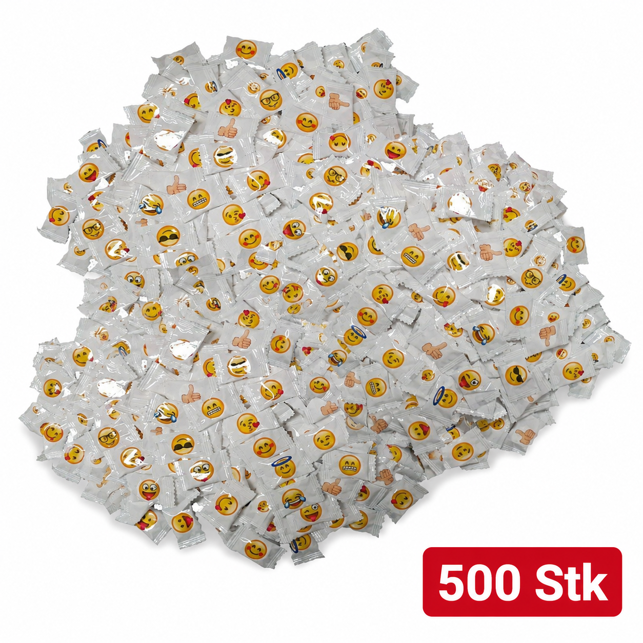 Emoji Traubenzucker – einzeln verpackte Smiley-Bonbons