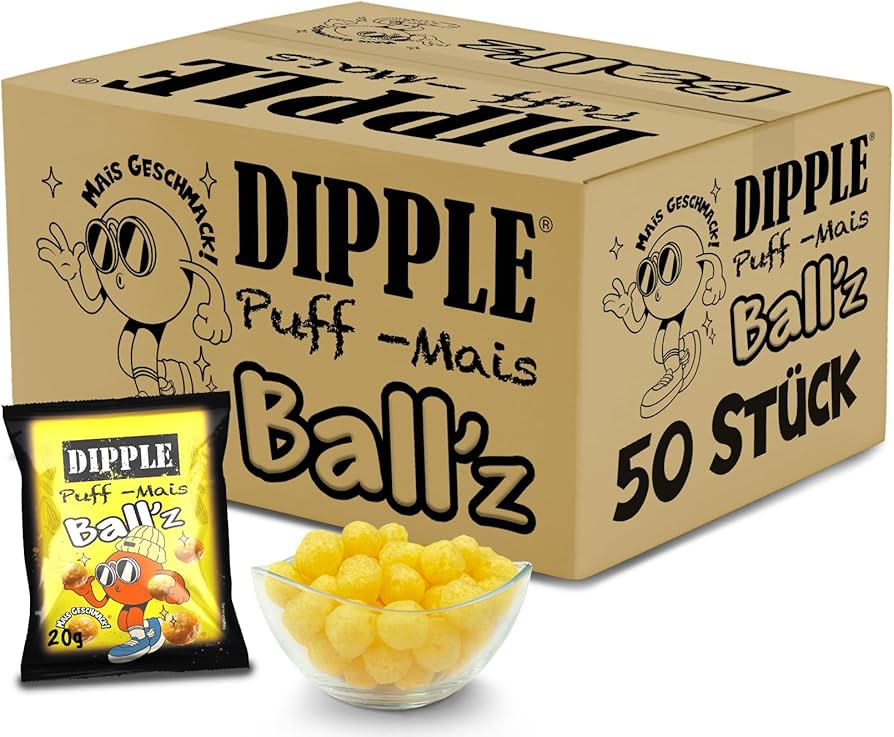 DIPPLE Puff-Mais Ball'z  – Knusprige Käsebällchen